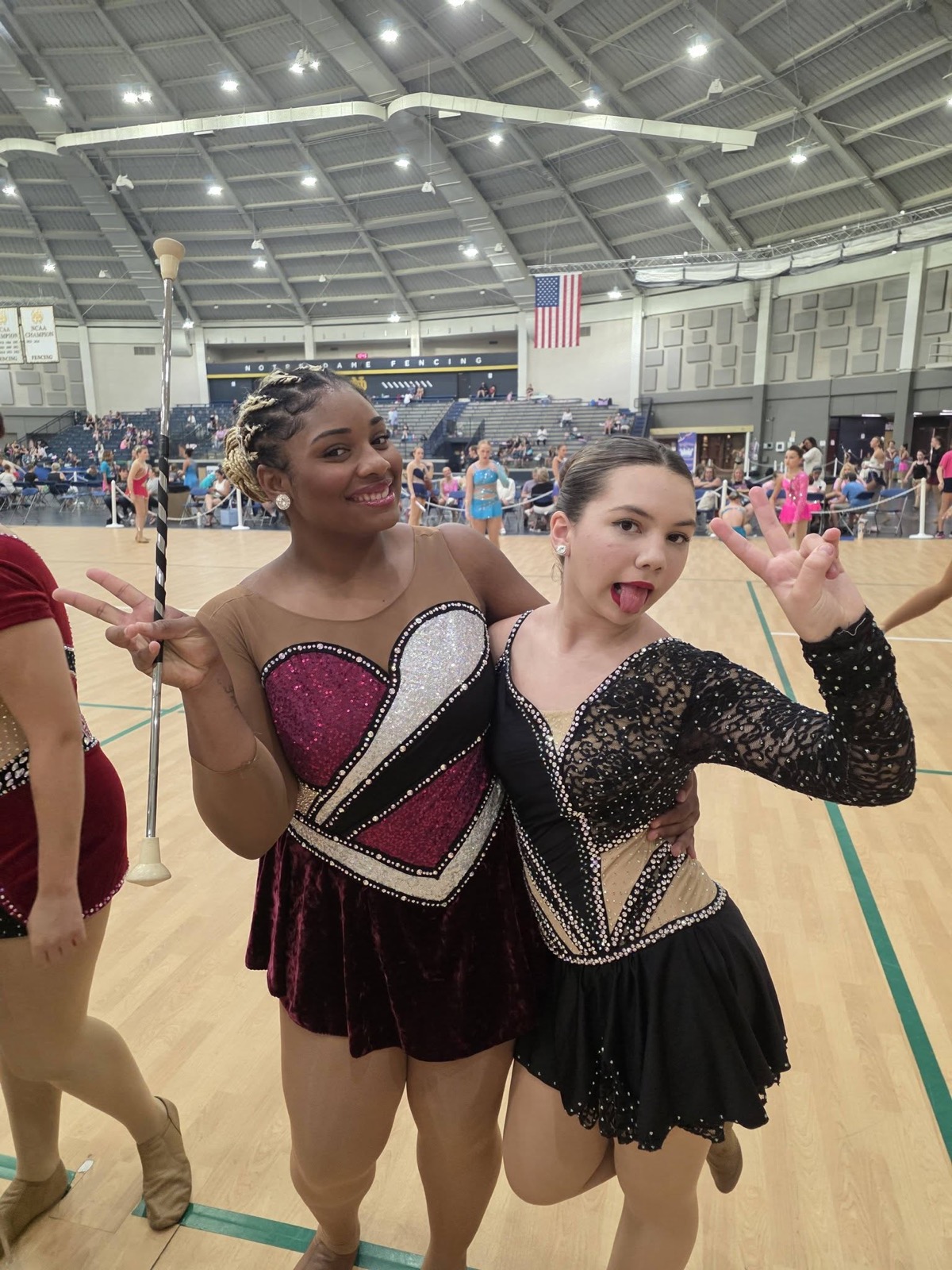 Spirit Baton teammates at a competition