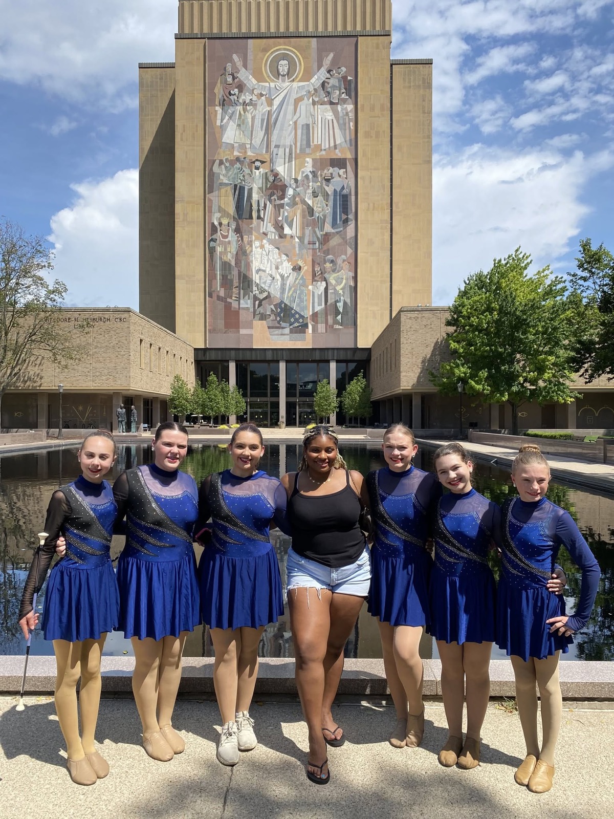 The Spirit Baton athletes headed to Italy for the World Championships, pictured at Notre Dame